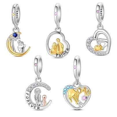 1 Ciondolo a forma di cuore in argento sterling che simboleggia compagnia, abbraccio e connessione. Perfetto per progetti di gioielleria fai-da-te come braccialetti, collane e braccialetti con perline originali. Un regalo di lusso per gli amici più cari.