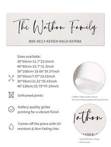 1pc Personalized Surname Signs - Custom Unframed Canvas Signs With Surnames And Family Members' Names - Perfect Wedding Or Housewarming Favors - Multicolor - View 9