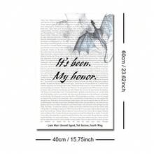 1 tấm tranh có khung/không khung "It's Been My Honor Fourth Wing Quote Poster" in trên vải canvas, hình rồng, tranh treo tường theo phong cách sách, tranh in chữ tối giản dành cho người yêu sách, căn hộ, phòng khách, phòng ngủ, trang trí nhà hiện đại - Nhiều màu - Xem 9