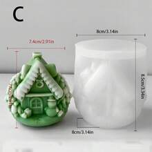1 pieza Molde de vela en forma de casa navideña DIY para hacer adornos de piña, jabón, resina y yeso como decoraciones navideñas y regalos hechos a mano creativos