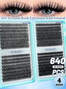 640PCS Personal Eyelash Bundle High Volume 10D-40D/30D+40D+50D+60D/50D+60D+80D+100 10-16mm DIY Eyelash Bundle Extra Thick, Natural Look And Density, Ultra Soft, Ultra Lightweight Reusable Individual Split False Eyelash Eyelash Extension Kit For Use At Home Or In Your Daily Life, Weddings, Appointments, Parties, Music Festivals, And Christmas,Individual Eyelashes,Cluster Lashes,Lasheslash Clusters,Eyelash Clusters,Individual Eyelashes,Lashes,Fake Lashes - DD - 查看 3
