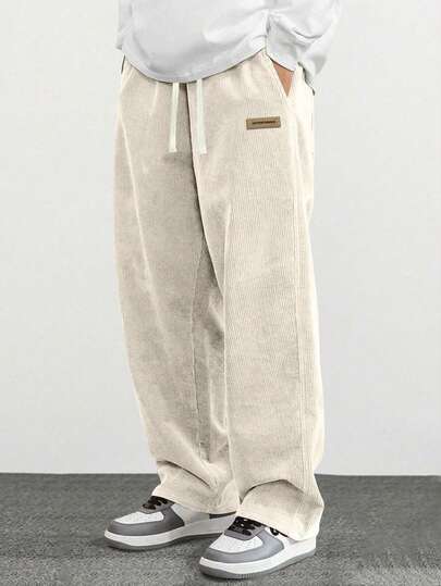 大码男士灯芯绒直筒裤，百搭休闲宽松长裤，适合春秋季，适合居家、休闲、运动