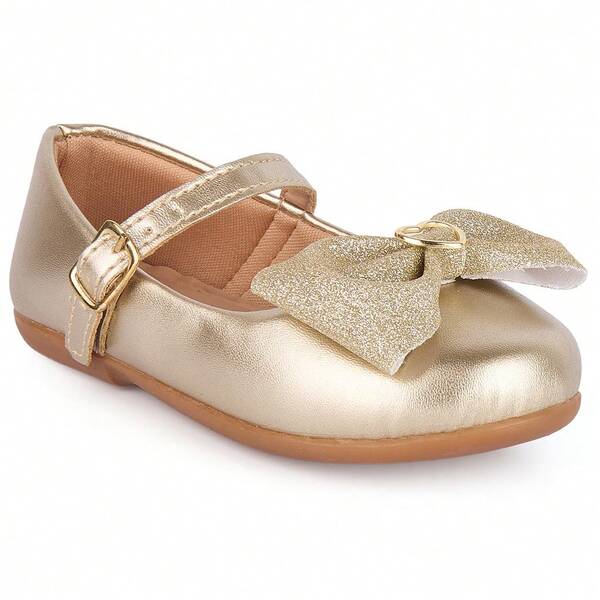 Sapatilha Infantil Menina Detalhe Laço ABS Coração Festa Daminha Casamento Batizado Ocasição Especial Confortavel Luxo