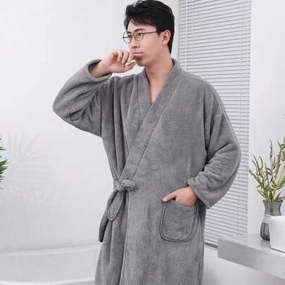 Four Seasons Universal Bath Towel, Bathrobe, Bath Skirt Long Sleeve Adult Absorbent, Cute Quick Dry Home Bathrobe Couples Long Bathrobe Warm Winter Decor
