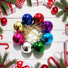 12 Pcs Mini Christmas Balls, Christmas Tree Decoration Hanging Balls, Christmas, New Year, Festival, Wedding Party Decorations,Xmas