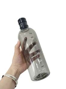 1 szt. Elegancki kubek z podziałką czasu dla mężczyzn i kobiet, przezroczysty plastikowy kubek, szczelny, prosty kubek na wodę, sportowy kubek na wodę