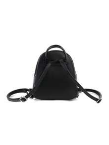 LECEY 时尚可爱轻便单肩pu小背包休闲女士出门必备小包包复古棕色迷你书包 - 黑色 - 查看 6