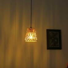 1 件，波西米亚手工编织桶形藤条灯罩，藤条钟形灯罩，适用于台灯吊灯灯具，易于安装 - 多色 - 查看 6