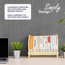 Desktop Bookshelf, Stackable Book Organizer With Handle, Storage Rack For CD/Magazine/File Folder, Portable Small Bookshelf For Study, Living Room, Kid's Room, No Nails, Medium Size