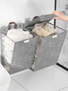 1 件防水悬挂脏衣篮和 1 件黑色洗衣篮 裙子裤子鞋子牛仔裤靴子裙子洗衣篮，洗衣篮浴室收纳篮，篮子，储物篮，可折叠洗衣篮