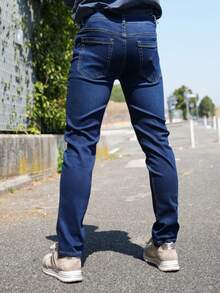 Ross Kempt Jeans slim fit da uomo, colore blu uniforme per il lavoro di base marito