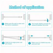 2pcs Adjustable Tension Curtain Rods, Heavy Duty Expandable Rods For Shower, Closet, Window, Towel Rack - Steel And Plastic Home Accessories,Bedroom Room Decor,Back To School - White - View 8