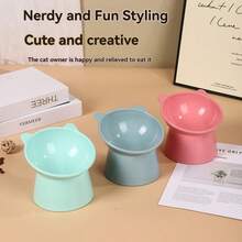 Pet Cat/Dog Slanted Bowl With Spine Protection, Anti-Tipping