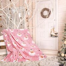 1 pièce Couverture en flanelle avec design d'éléments de Noël, représentant le Père Noël, le bonhomme de neige, l'homme en pain d'épices et les designs d'élans. Super douce, chaude et confortable pour le canapé et le lit. Peut être utilisée comme couverture de climatisation et couverture rafraîchissante. Cadeau idéal pour Noël à offrir à la famille et aux amis. Décoration d'intérieur créative avec des motifs intéressants. - Multicolore - Voir 2