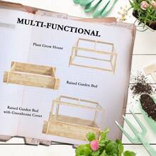 Outsunny 2In1 Wooden House Planter Box Natural - Natural Wood1 - View 4