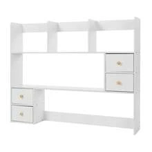 Rainaut 1PC Desktop Wood Desk Bookshelf Organizer, Office Storage Rack, Desktop Rack, White - trắng - Xem 4