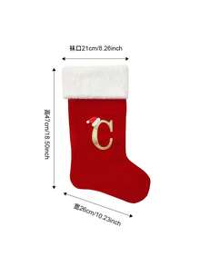 Large Christmas Stocking, Christmas Decoration English Letter Small Pendant, Letter Socks, Cartoon Gift Bag For Children