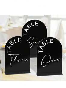 1 Set Acrylic Arch Shaped Number Place Cards, Party Decor Seating Cards, Wedding Table Numbers, Modern Wedding Ceremony & Reception Signage
