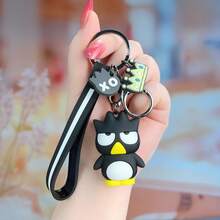 Sanrio Set de 3 llaveros 3D de personajes de Sanrio: Hello Kitty, My Melody, Pompompurin, Cinnamoroll, Kuromi. Colgantes de PVC de dibujos animados, accesorios ideales para bolsos, regalos para novias, mejores amigas, vuelta al cole, Navidad. Incluye portaidentificaciones, accesorios para el coche.