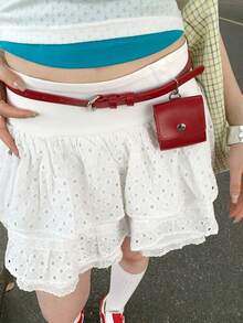 1pc Women's Fuchsia PU Leather Skinny Waist Belt, High-Quality & Versatile