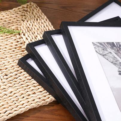 1/2/3pcs Black Solid Wood Art Photo Frames, Modern Home Decor Minimalist Wall Hanging Frames, A4 With Easel Stand, Can Be Placed Or Hung, 30x40cm, A3 Pure Wooden Frames