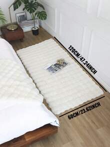 1pc Plush Rectangular MinimalistCamel Color Cozy Fluffy Soft Cleaning-Friendly Decorative Carpet, Suitable ForBedroom, Living Room, Sofa, CoffeeTable, Walk-In Closet, Vanity Area,Futon, And Tea Room - White - View 4