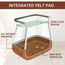 8/16 PIEZAS Protectores de piso para patas de silla, tapas de fieltro de silicona para patas de silla, almohadillas para muebles para pisos de madera dura, deslizadores de muebles para patas de silla, protección inferior reforzada antideslizante, reducción de ruido sin rayones, adecuado para sala de estar, cocina, dormitorio (cuadrado)