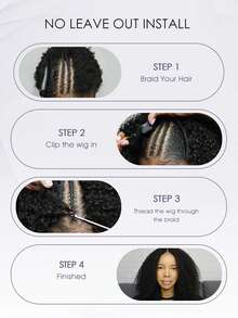 OQ Hair No Leave Out V Part With Elastic Drawstring Protective Style Kinky Straight Glueless Wig 180% Density 14-16 Inch Bob Wig 18-30 Inch Long Wig Natural Black Top Quality Natural Looking Versatile Style Human Hair Wig Frontal Human Hair Real Human Hair Wigs Wear And Go Glueless Wig Human Hair Free Gifts Free Shipping Halloween Costumes Human Hair Wigs Halloween Travel Essentials Y2K Turn Up Baddie Holiday Vacation For Women - S1 - View 11