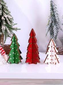 Juego de 3 adornos de árbol de Navidad, decoración simple, adornos de madera, decoración navideña, adornos de árbol, bosque de Navidad, decoración de árbol de Navidad, decoración de habitación, decoración del hogar, decoración de oficinas, decoración de fiesta temática, decoración navideña