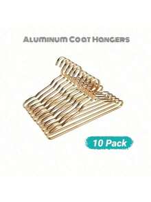 1/5/10pcs Golden Metal Hangers, Non-Slip Coat & Suit Hangers, Durable Wardrobe Organizer+For Dresses, Laundry Room Storage Solution Suitable For Suits & Coats, Space-Saving Stacking Dress Pants Shoes Jeans Boots Skirt,Spring,Minimalist,Summer Tops-Autumn Wardrobe Decorations - Wardrobe Storage - Clothes Storage Tools - Hangers