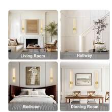 1 قطعة إضاءة حائط ذهبية بلمبات LED مع بطارية وريموت كنترول، قابلة للتعتيم، لمبة حائط لاسلكية، مناسبة للغرف المعيشة والنوم والممرات والفنادق وديكور المنزل