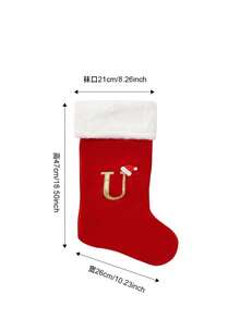 Large Christmas Stocking, Christmas Decoration English Letter Small Pendant, Letter Socks, Cartoon Gift Bag For Children