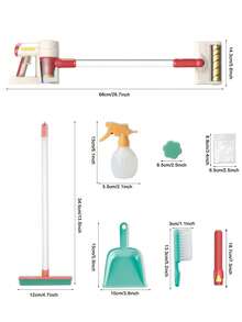 8 قطع/11 قطعة مجموعة مكنسة كهربائية متعددة الوظائف للأطفال - مجموعة تنظيف وكنس، أدوات تنظيف للأعمال المنزلية واللعب التمثيلي، لعبة تفاعلية لتنظيف غرفة الأطفال، أدوات لعب الأدوار، مناسبة للأولاد والبنات كهدايا عيد الميلاد والهالوين