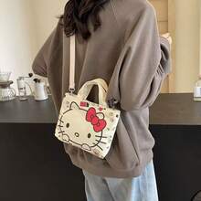 Sanrio Sanrio, Cartoon Cute Hello Kitty Shoulder Bag, Stylish And Casual, Large Capacity, Suitable For Daily Commute As A Handbag Or Cross-Body Bag For Office Workers.