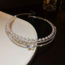 A Sophisticated And Fashionable Party Or Banquet From Japan And South Korea, Paired With A Multi-Layered Artificial Pearl Round Ball Collar - Bạc - Xem 6