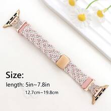 Correa de reloj elástica trenzada compatible con Apple Watch Ultra 49mm, 45mm, 44mm, 46mm, 42mm, 41mm, 40mm, 38mm para hombres y mujeres, correa de nailon suave trenzada, banda de repuesto para Apple Watch Ultra 2, Series 10/9/8/7/6/5/4/3/2/1 SE, gran regalo de vuelta a la escuela - Rosa - Ver 2