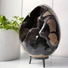Black Turtle Shell Stone Egg Crystal Stone(Rock Crystal Has Natural Cracks, Not Damage. - Multicolor - View 11