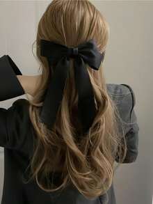 1pc Shiny Satin Ribbon Bow Large Floating Clip Hair Pin For Women, Daily, Party, Festival Wear, Claw Clips, Clips For Hair, Hair Slide, Hair Claws, Bows, Cute