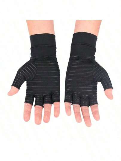 1pair Of Copper Fiber Half-Finger Gloves For Cycling, Outdoor Activities, Mountain Climbing, Pressure-Resistant Gloves, Anti-Slip Sports And Fitness Gloves