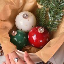 圣诞气氛必备！雪花玻璃球蜡烛：摆在哪儿都好看，送礼也更显用心。 - 紅色 - 查看 5