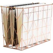 Hanging File Desk Organizer, Wire Metal, Copper/Rose Gold - 854U02-06
