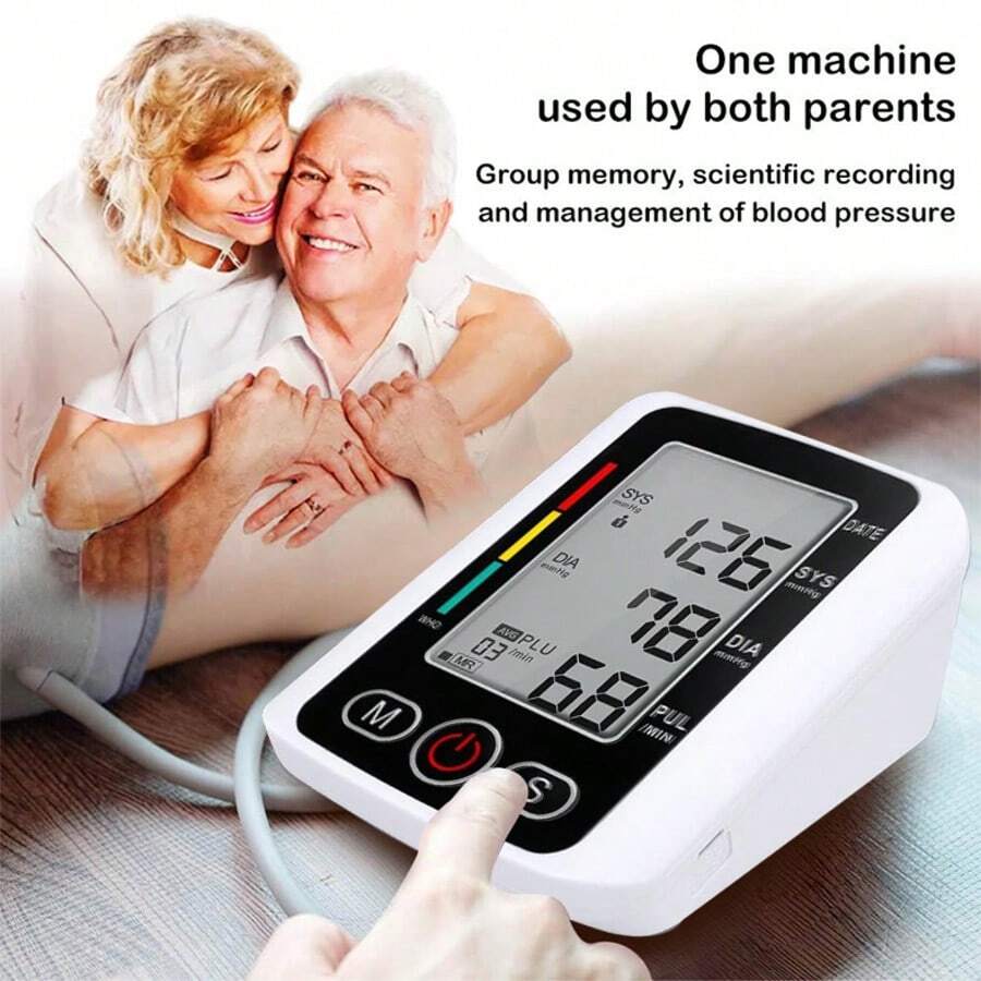 Blood Pressure Monitor – Automatic Upper Arm BP Machine With Large Cuff (8.5–16.5 In), Backlit Display, Digital, Irregular Heartbeat Detector – Tensiometro For Home Use - 黑色 - 查看 1