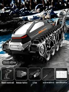 新款 C8812 高速漂移履带式越野车，（13 种可切换照明模式 + 可移动翼门），2.4G 遥控旋转特技履带式坦克玩具，送给男孩的绝佳生日礼物 - 彩色 - 查看 17