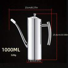 Stainless Steel Oil Pot 304 Kitchen European Style Pot Creative Cooking Oil Pot Leak-Proof 1000ML/700ML/500ML Upgraded Version - Silver - View 12