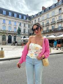 Áo khoác cardigan cổ chữ V dáng rộng LUBI Basic, kiểu dáng thoải mái, chất liệu vải dệt kim mềm mại, màu trơn, thích hợp mặc thường ngày vào mùa xuân, thu và đông, phù hợp cho sinh hoạt hàng ngày, đi làm, uống trà chiều, du lịch, ngày lễ tình nhân, năm mới. - Màu Hồng Tươi - Xem 3
