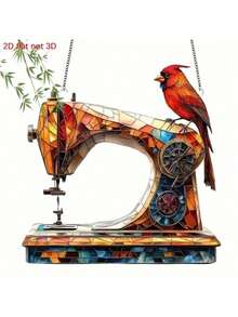 1pc 2D Vintage Sewing Machine Sun Catcher, Ideal For Christmas, Home & Office Decor, Retirement & Women Thank You Gifts Home Decor Christmas Decorations Room Decor