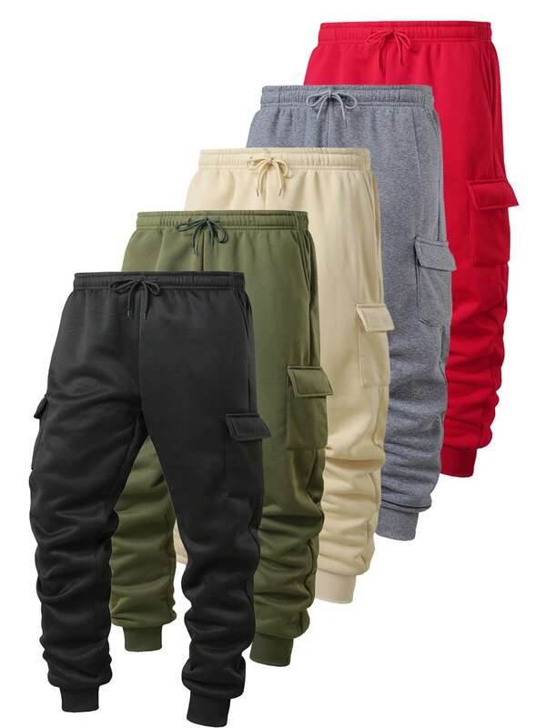Pantalones de trabajo con forro polar para hombres, para otoño e invierno, con diseño de múltiples bolsillos multifuncional, adecuado para deportes al aire libre, campamento y uso diario.
