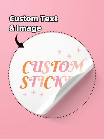 1-240 pezzi Etichette personalizzate - Adesivi personalizzati con qualsiasi testo, immagine, etichette di ringraziamento personalizzate, adesivi, sigilli, senza ferro, ornamentali, colorati personalizzati, regali unici ideali per lui, lei, famiglia, amici, figlio, figlia, studenti, per anniversari, per la Giornata dei bambini, per compleanni, scuola, casa