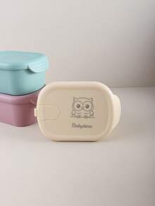 Custom Pattern And Name 1pc Silicone Baby Food Storage Container, 300ml Leak-Proof Snack Box, Bento Lunch Box For Kids, Microwave & Freezer - Multicolor - View 7