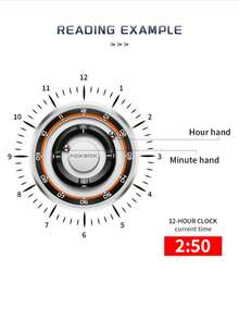 Foxbox Men's Quartz Watch Retro Cool Dial Display Design Blind Touch Waterproof Rotating Magnetic Bead Watch
